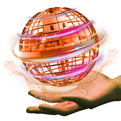 Gimamaフライングボール ジャイロ 飛行ボールトイ UFOおもちゃ ブーメランスピナー LEDライト付き クリスマス 人気を集めているプレゼント (オレンジ)