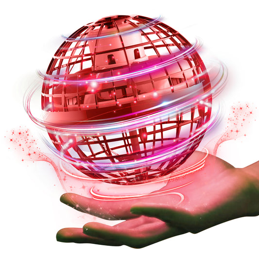Gimamaフライングボール ジャイロ 飛行ボールトイ UFOおもちゃ ブーメランスピナー LEDライト付き クリスマス 人気を集めているプレゼント (赤)